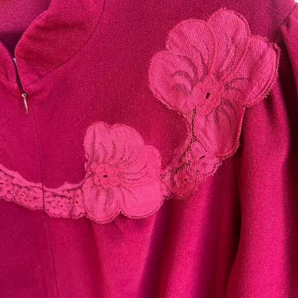 Vanity Fair House Coat Zip Robe with Front Pockets Size Medium Vintage Made USA - Picture 6 of 8